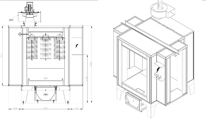 abmessungen pulverkabine